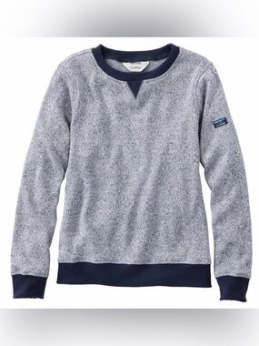 L.L. Bean Women's Heathered blue Crewneck Sweater large nwt